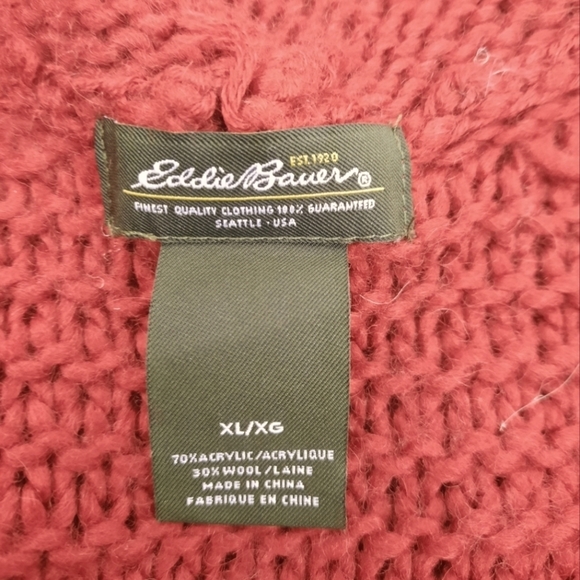 Eddie Bauer Rust Toggle Hooded Duster Sweater Vest Size XL‎ Women's - Picture 9 of 10